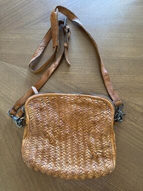 Tano Genuine Leather Brown Woven Crossbody Purse Bag Anthropologie